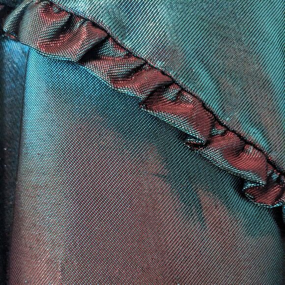 NWT PARAKIAN Formal Metallic Changeable Teal/Burgundy Fit & Flare Dress, Size 4 - Picture 13 of 15